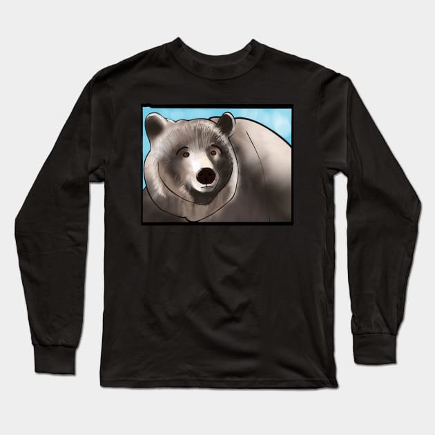 Bear within the outline of Wyoming Long Sleeve T-Shirt by Sparkleweather